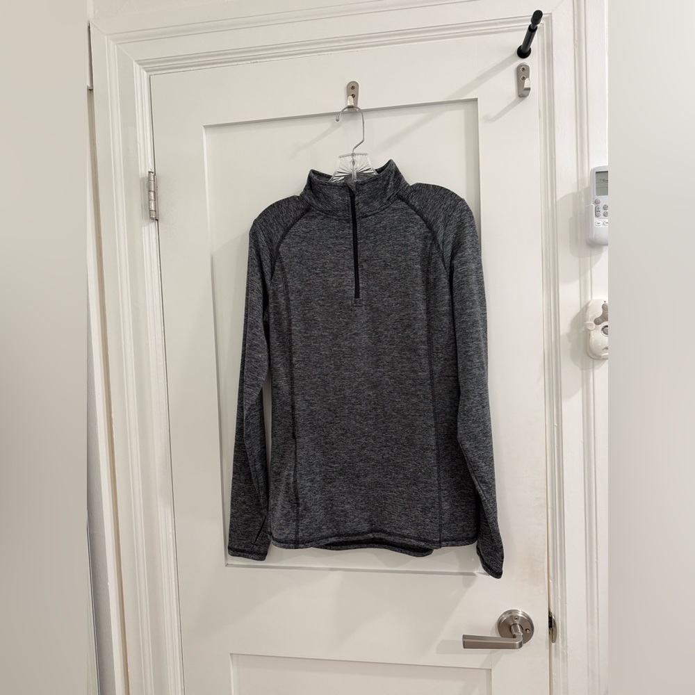 All in Motion heather gray 1/4 zip sports material sweatshirt